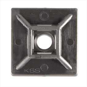 Black plastic cable tie base