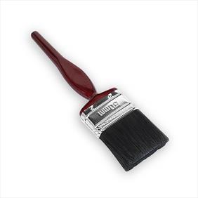 Pro paint brush with dark red handle and black bristles