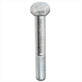 Steel bolt with thread halfway up the shaft and hexagonal head