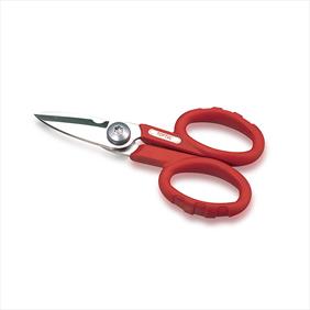 Engineers scissors with red handle