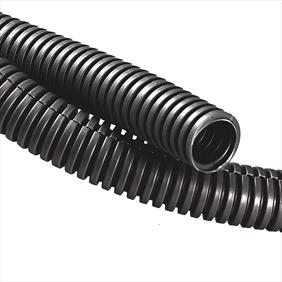 Black ridged conduit tubing