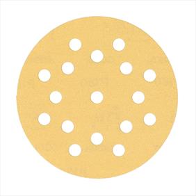 Round Mirka sanding disc with small holes throughout
