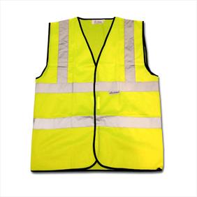 Yellow high visibility vest with Velcro fastener
