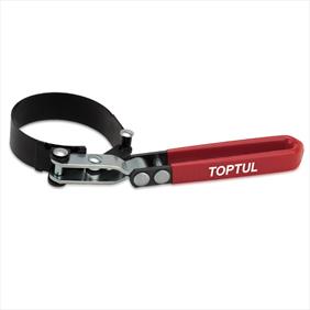Toptul oil filter band wrench in black and red