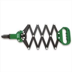 Toptul lazy tong riveter with concertina section in green and black